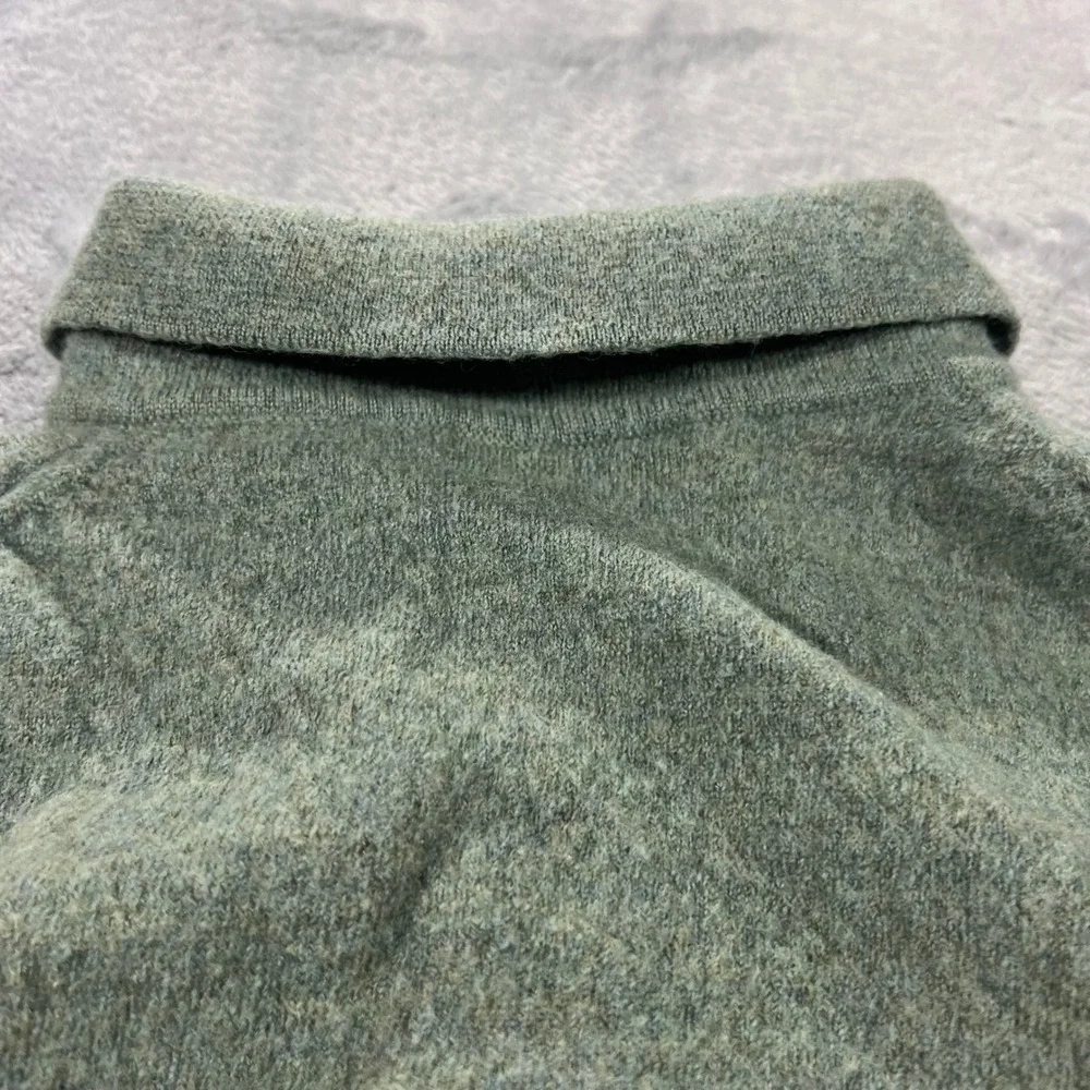 TOSCANO 100‎ Merino Wool Pullover Women Large Green Made in Italy Polo Fall